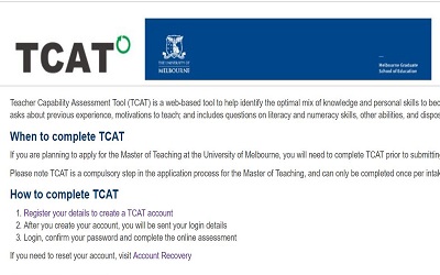 文波留学问答：申请墨尔本大学的teaching专业要做的TCAT测试是怎么样的？